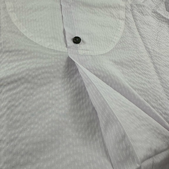 Lanvin‎ Men's Popover Bib Shirt 40 15 3/4 Medium Lavender Purple Made In Italy - Picture 4 of 15